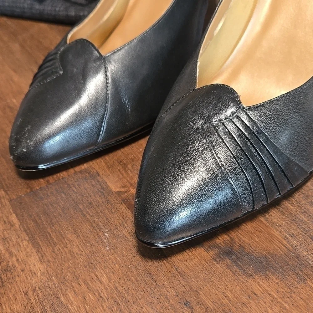 Calico Leather Heels Made in Brazil Pass the Rock Test Womens Size 7.5 Black